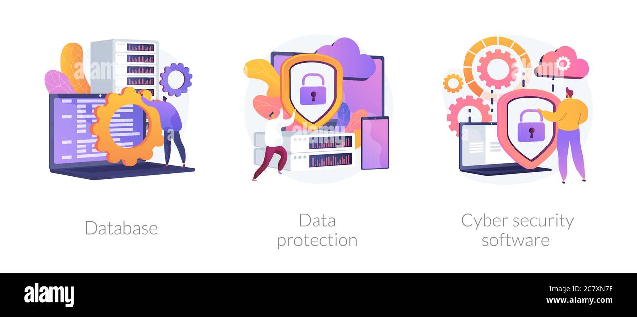 Datenschutz-Metaphern gesetzt Stock Vektor