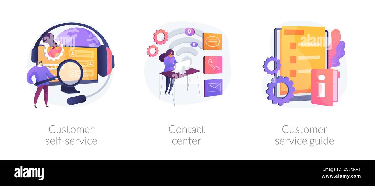 Customer Service und Beziehungen Vektor Konzept Metaphern Stock Vektor