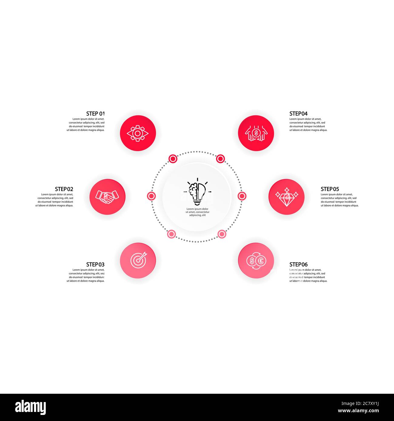 Infografik-Vorlage mit Kreis. Geschäftskonzept. Vektor auf isoliertem weißem Hintergrund. EPS 10. Stock Vektor
