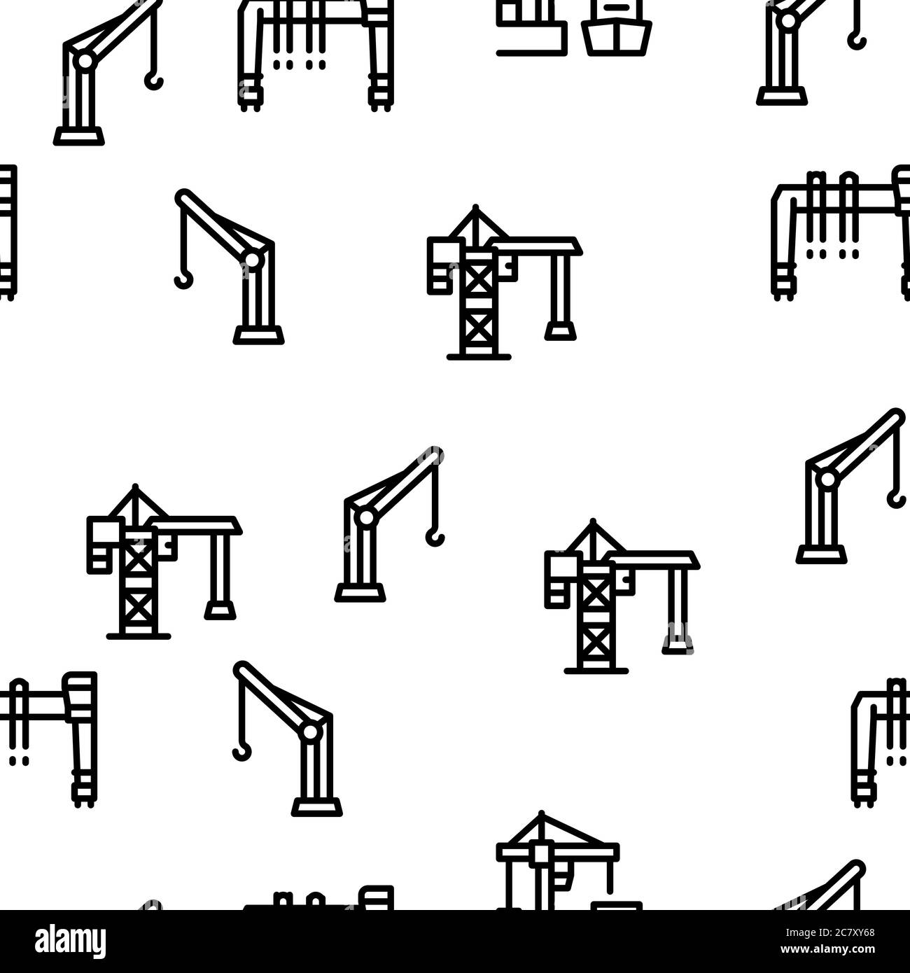 Kran Gebäude Maschine Nahtloses Muster Vektor Stock Vektor