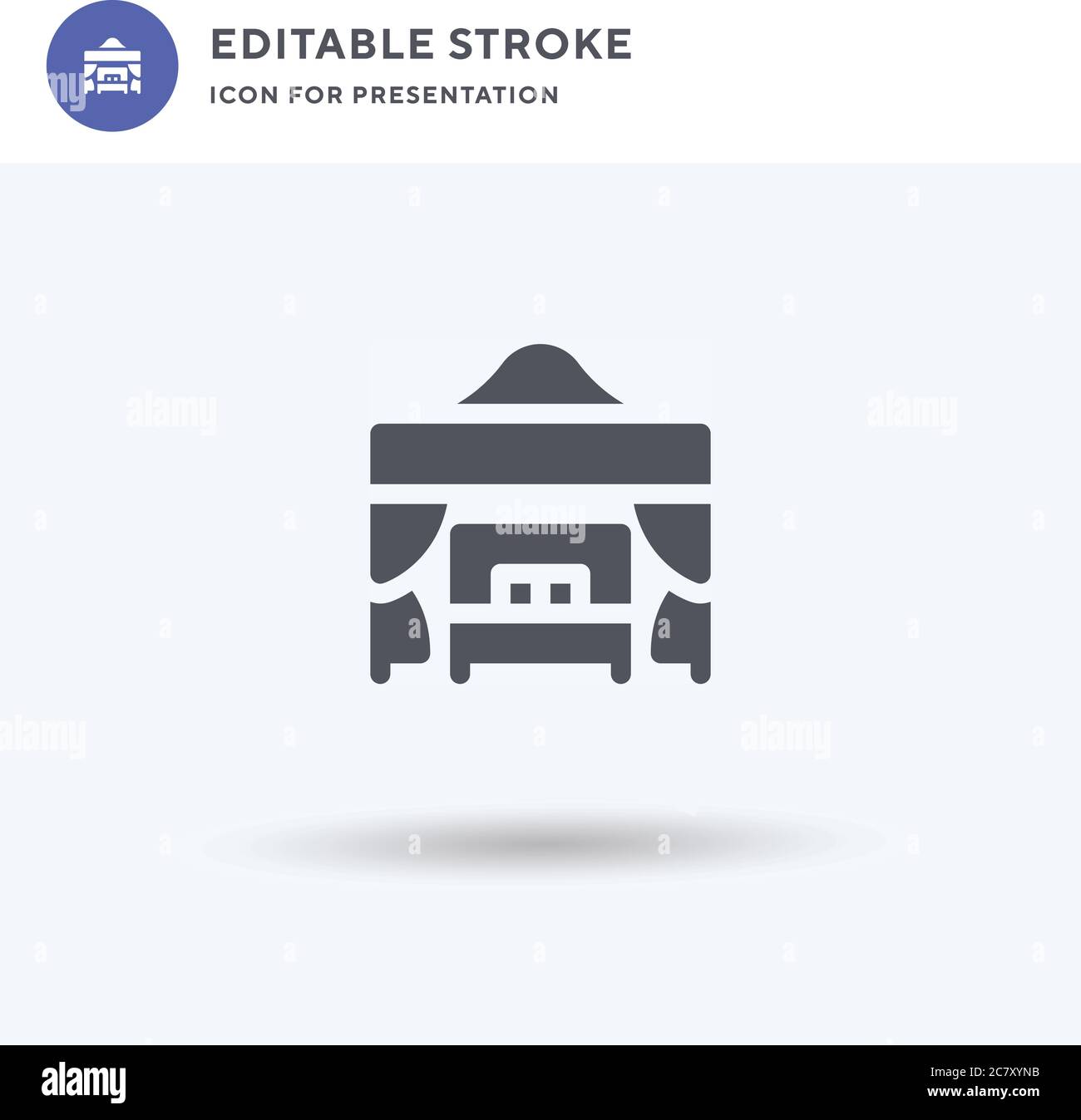 Beach Cabana Icon Vektor, gefülltes flaches Schild, solides Piktogramm isoliert auf weiß, Logo Illustration. Beach Cabana Symbol für Präsentation. Stock Vektor