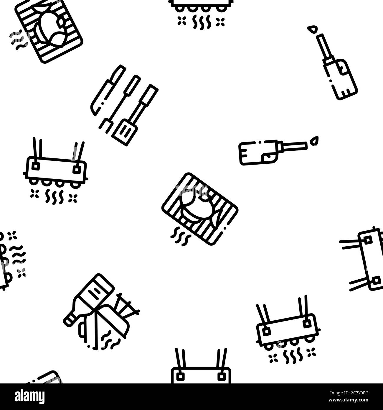 Bbq Grill Kochen Nahtloses Muster Vektor Stock Vektor
