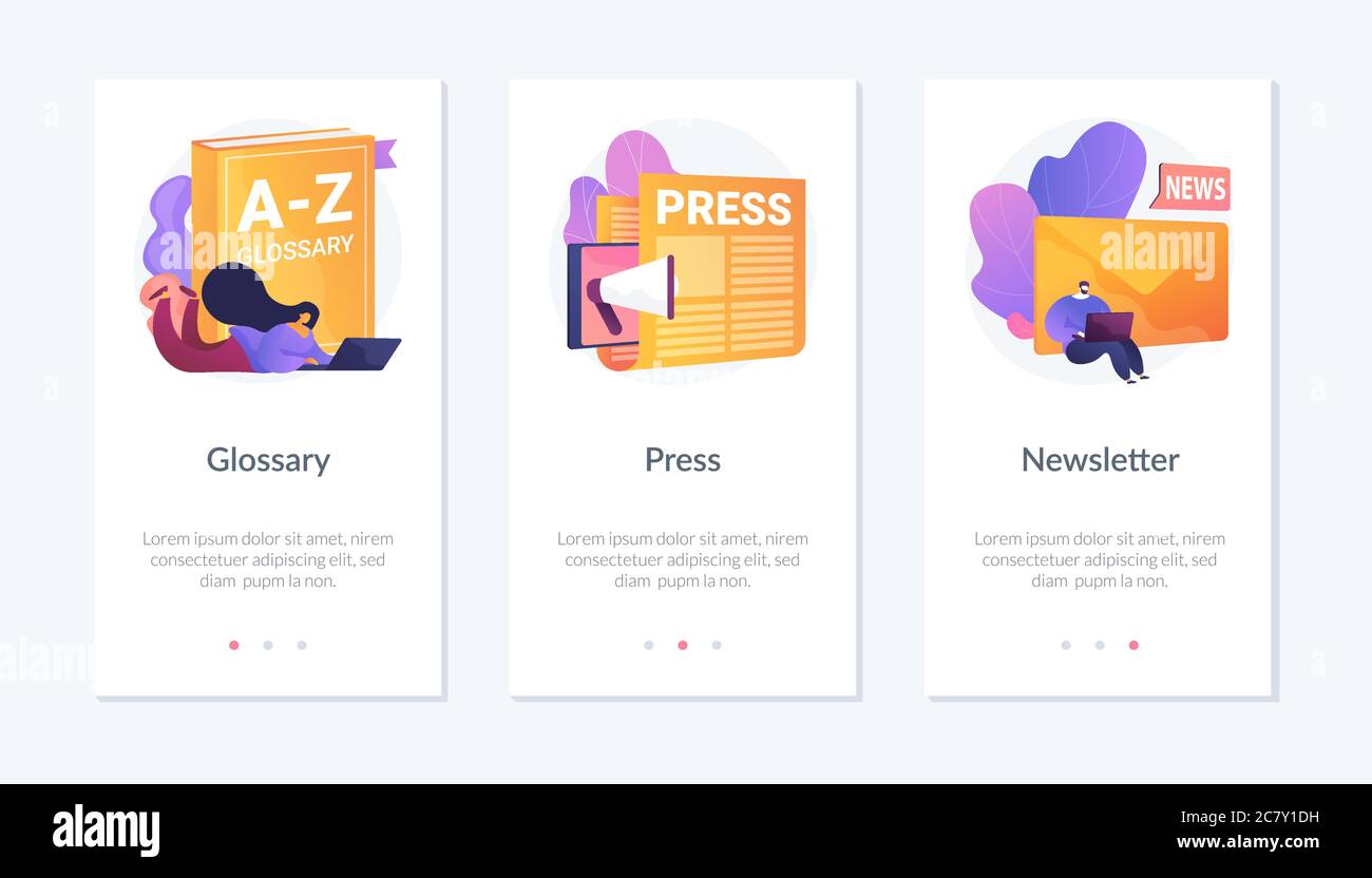Website media Elements App Interface Vorlage. Stock Vektor