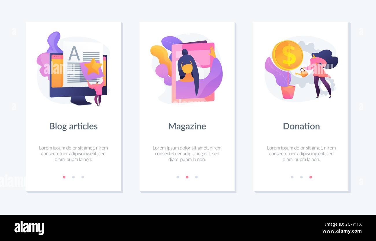 Website media Elements App Interface Vorlage. Stock Vektor
