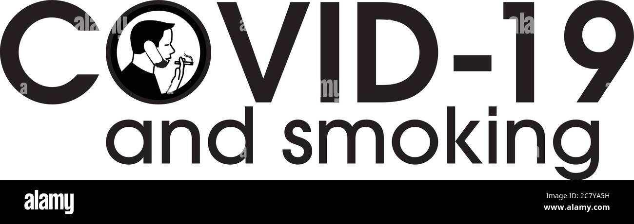 Junger Mann mit Schutzmaske Rauchen Zigarette Stock Vektor