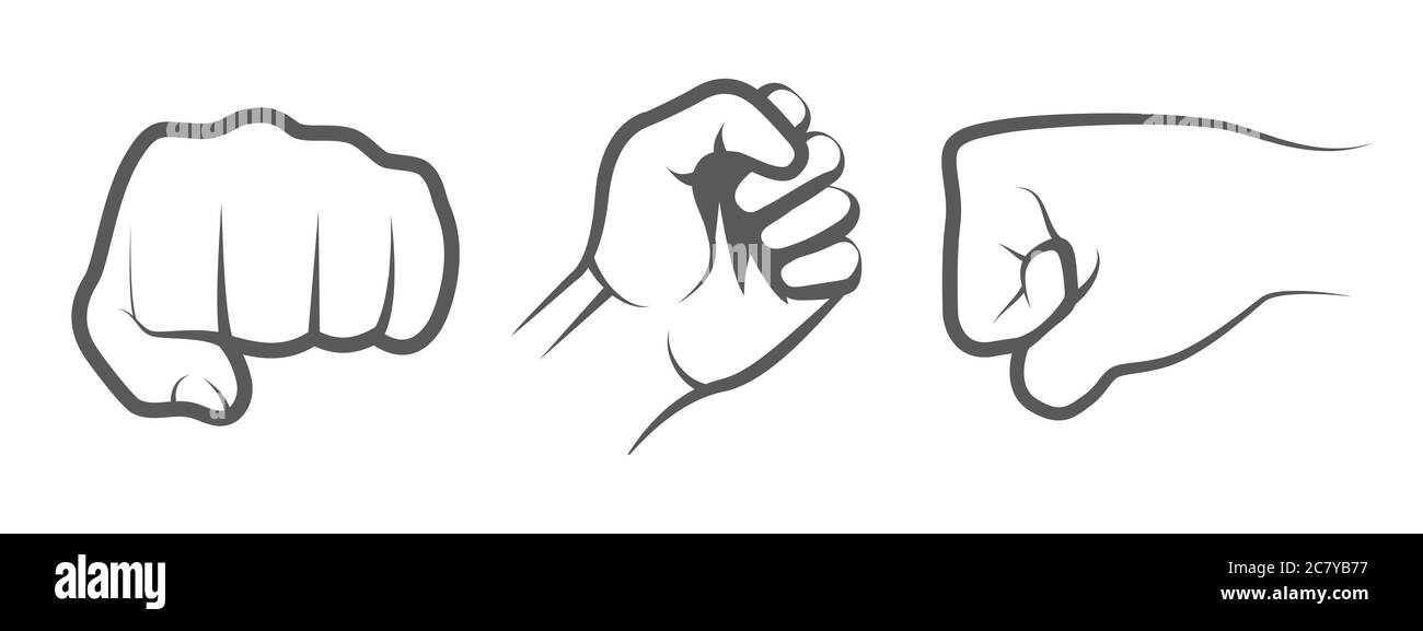 Symbole für Handstempel auf weißem Hintergrund Stock Vektor