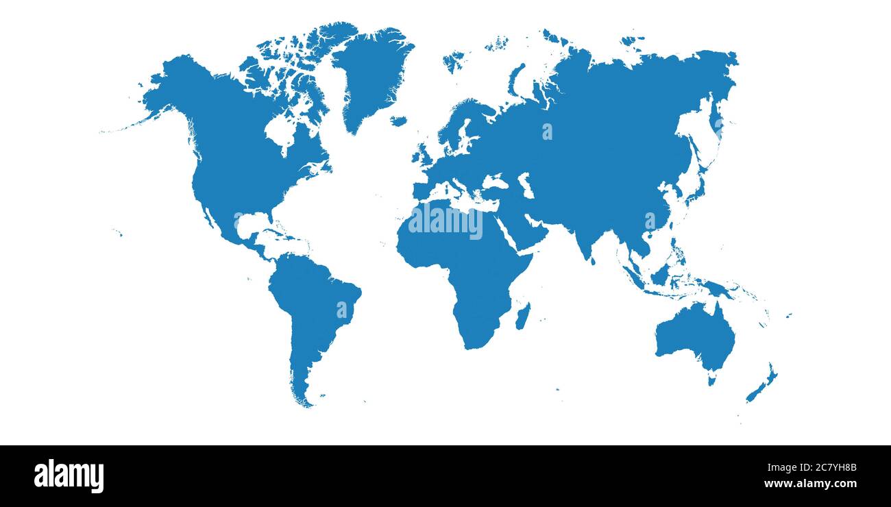 Blue World Map Vektorgrafik Stock Vektor