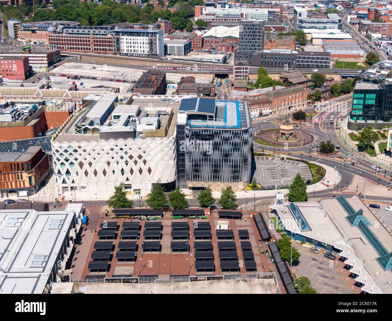 Mai 2020, Großbritannien: Parkplatz in Leeds in der Nähe des Busbahnhofs, Leeds, West Yorkshire Stockfoto
