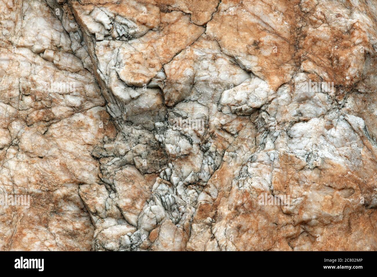 Struktur aus Naturstein, Nahaufnahme Makrofotografie. Mehrzweck-Hintergrund. Stockfoto