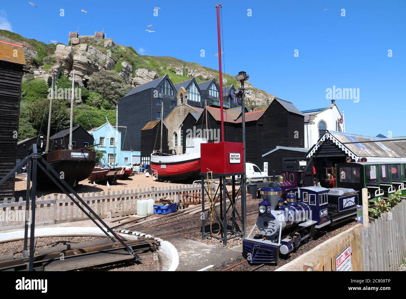 HASTINGS MINIATUR-EISENBAHN-ZUG Stockfoto