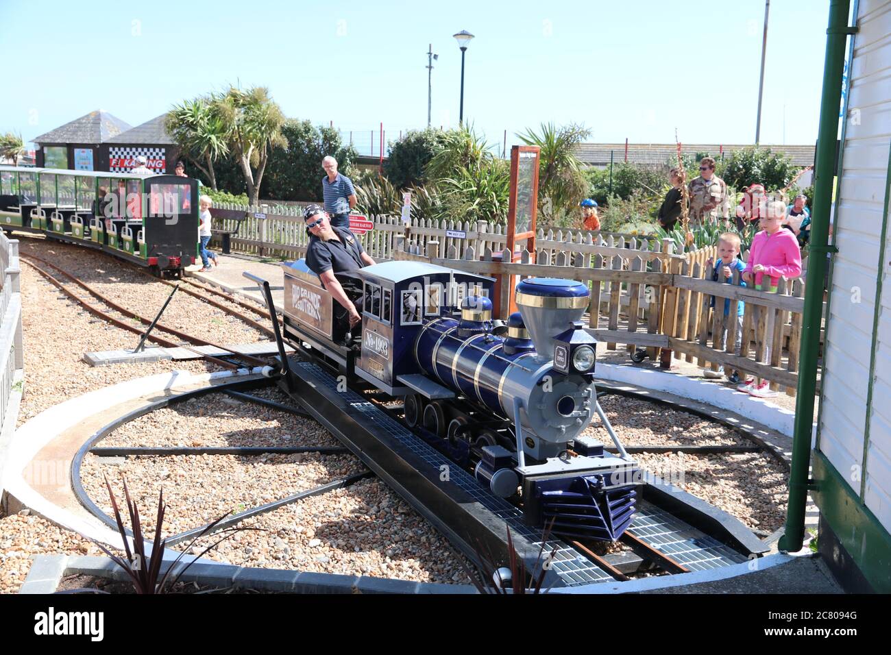 HASTINGS MINIATUR-EISENBAHN-ZUG Stockfoto