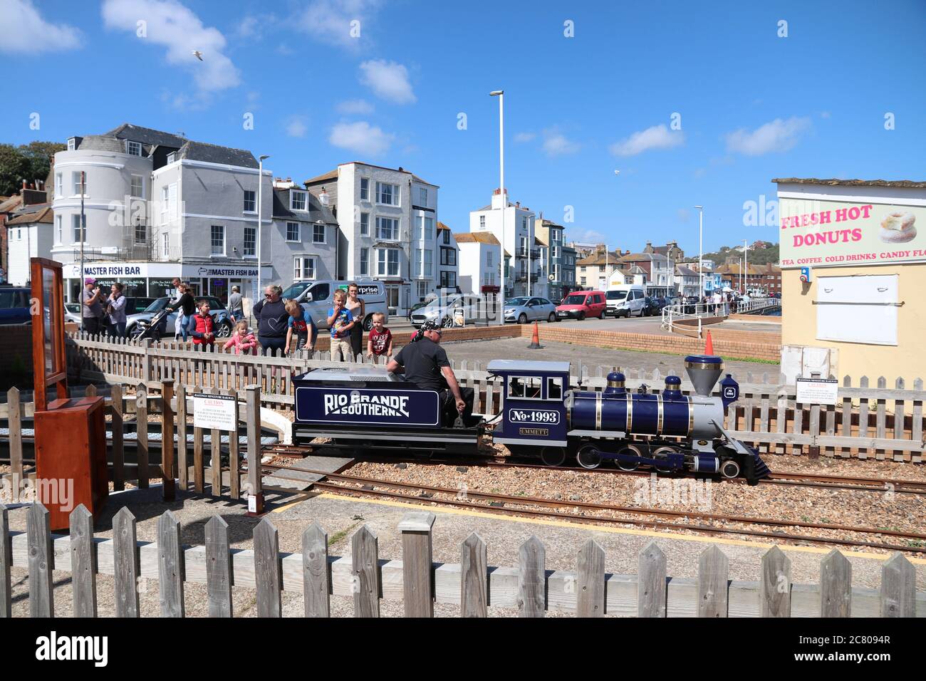 HASTINGS MINIATUR-EISENBAHN-ZUG Stockfoto