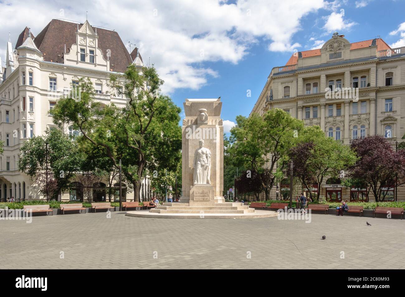 Ein Art-Deco-Denkmal für die ungarischen Opfer des roten Terrors auf Vertanuk tere in Budapest Stockfoto