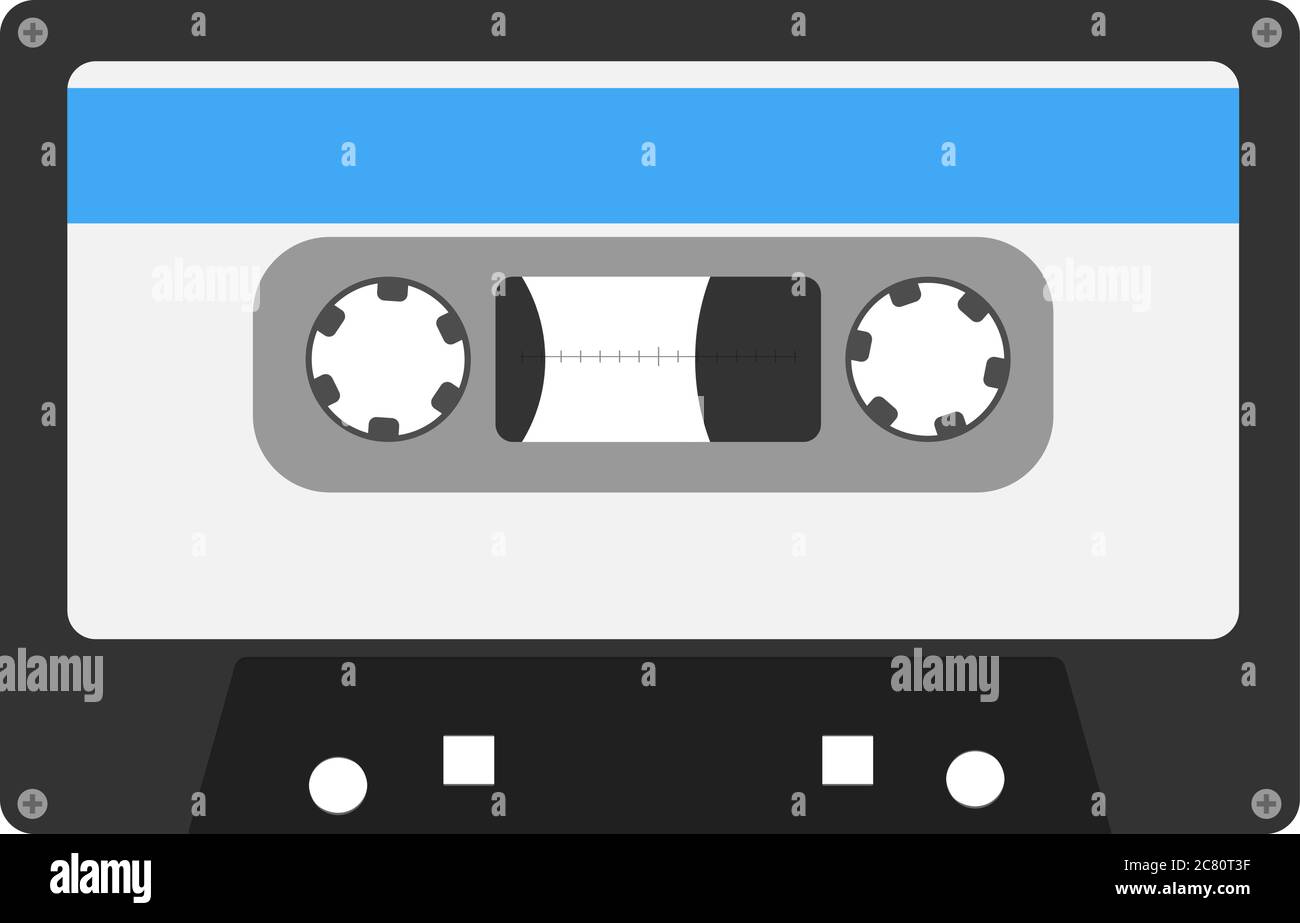 Symbol- oder Symbolvektordarstellung für eine kompakte Kassette oder Audiokassette Stock Vektor