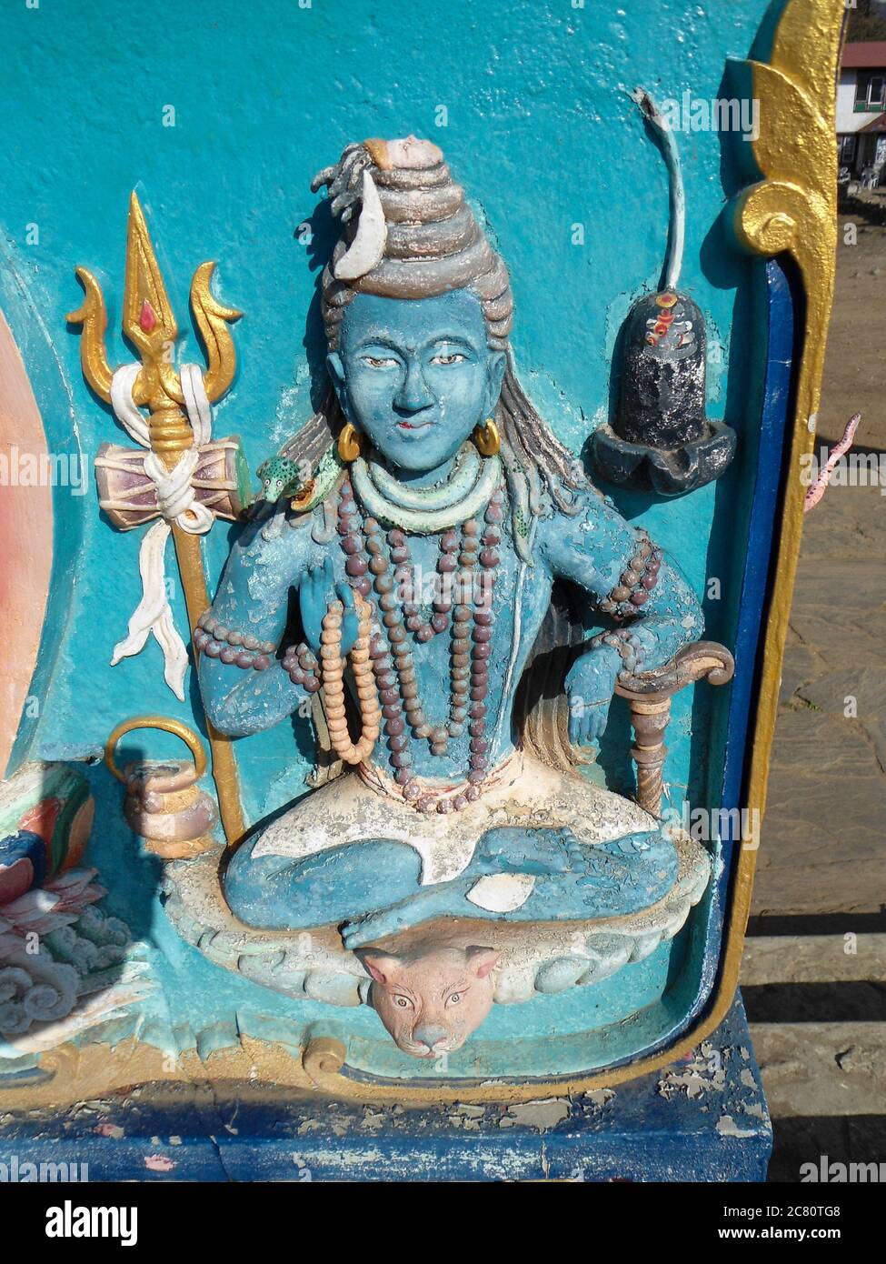 Vishnu blauer gott schönes Bild. Stockfoto