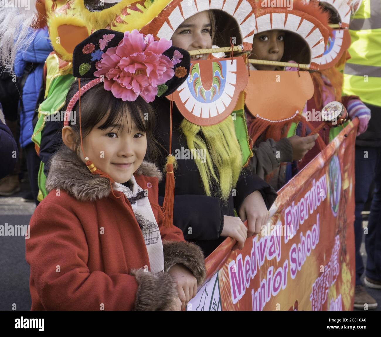 LONDON, GROSSBRITANNIEN - 18. Feb 2018: Die chinesische Neujahrsfeier in London, England Stockfoto