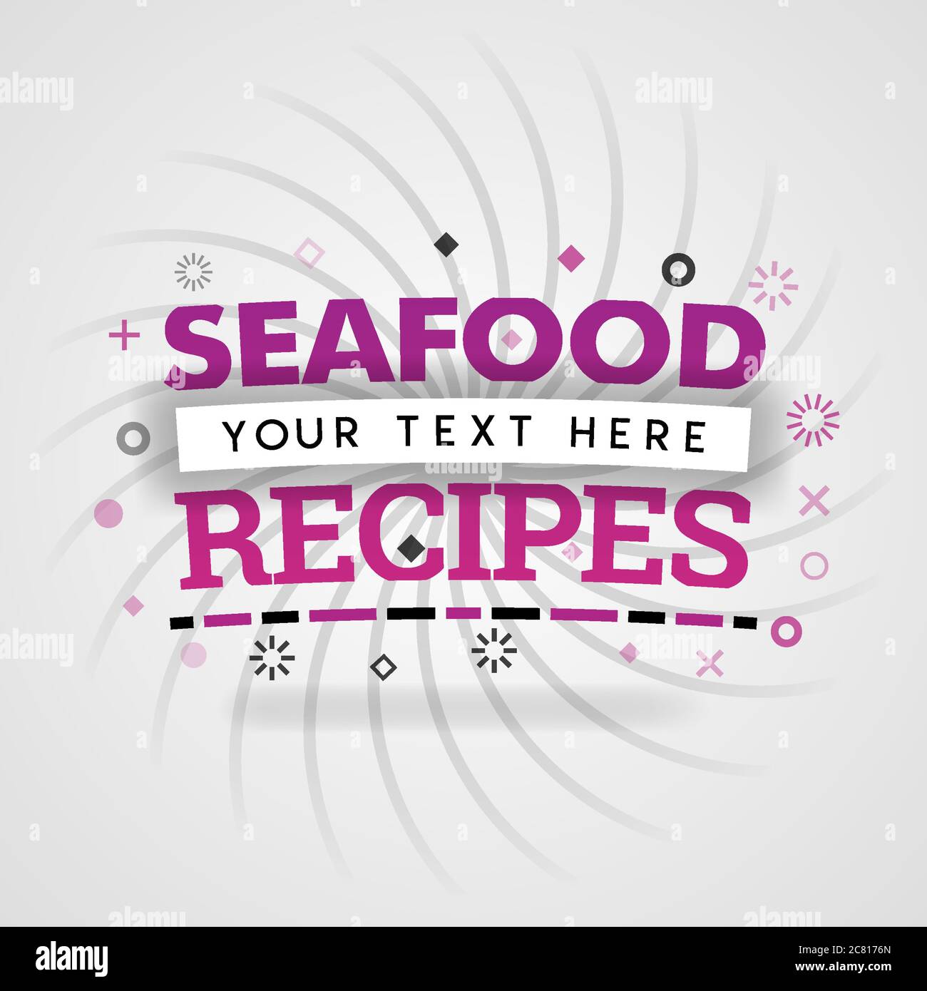 Rosa Logo für Meeresfrüchte Rezepte. Für Rezept-Websites, Lebensmittel-Blog, heute Rezepte, kaufen Lebensmittel mobile App, kostenlose Rezepte Buch, billige kulinarische Bücher, Kochbuch r Stock Vektor
