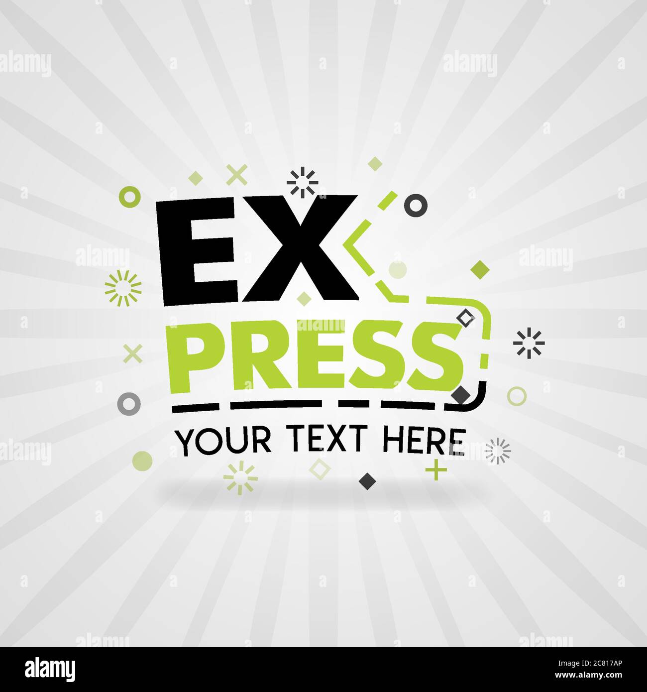 Grünes Logo für Express. Für Lebensmittel-Abdeckung App, Buchung Restaurant, Lebensmittel-Websites, Rezept Lebensmittel, Finger-Food-Industrie, schnelle und einfache Rezepte, tolles Rezept Stock Vektor