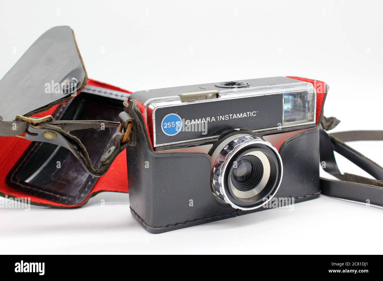 Kodak instamatic Kamera mit Tasche Stockfoto