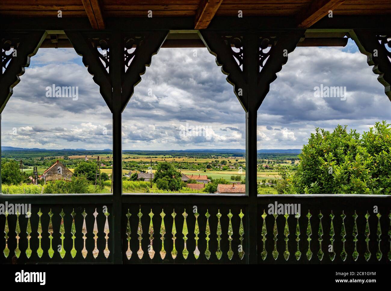 Blick auf die Weinregion Somlo, Komitat Veszprem, Ungarn Stockfoto