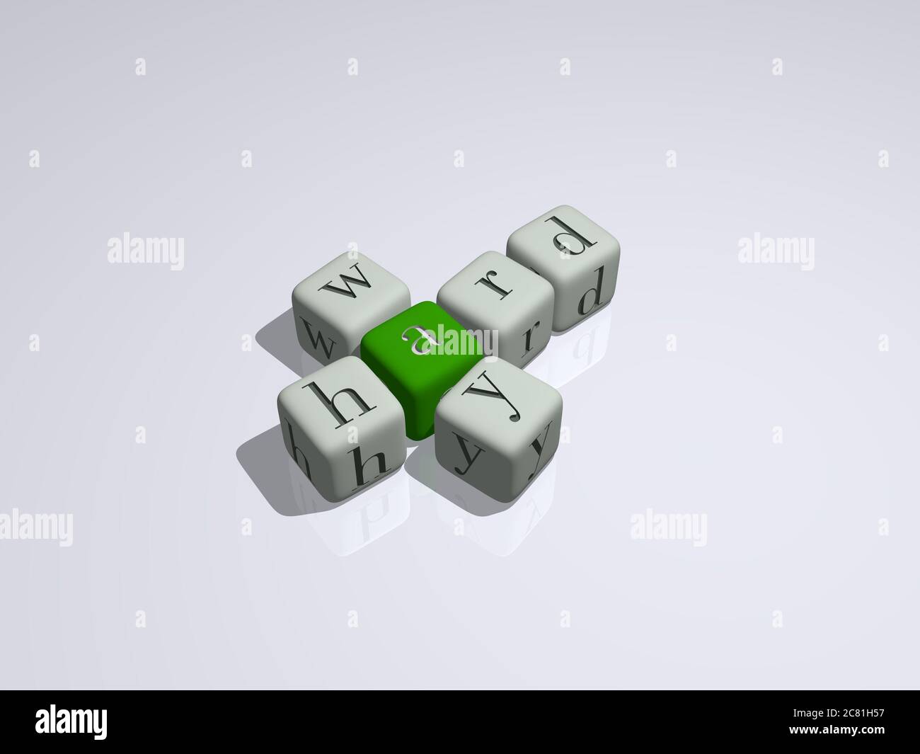 Kombination von HARTEN WEG durch kubische Buchstaben aus der oberen Perspektive gebaut, hervorragend für die Konzeptpräsentation. Hintergrund und Illustration. 3D-Illustration Stockfoto