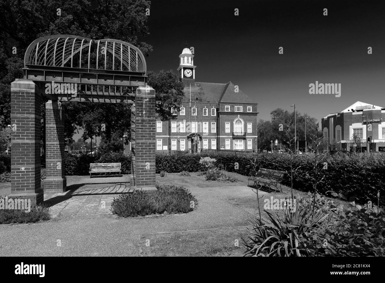 The Broadway Gardens, Letchworth Garden City, Hertfordshire, England, Großbritannien Stockfoto