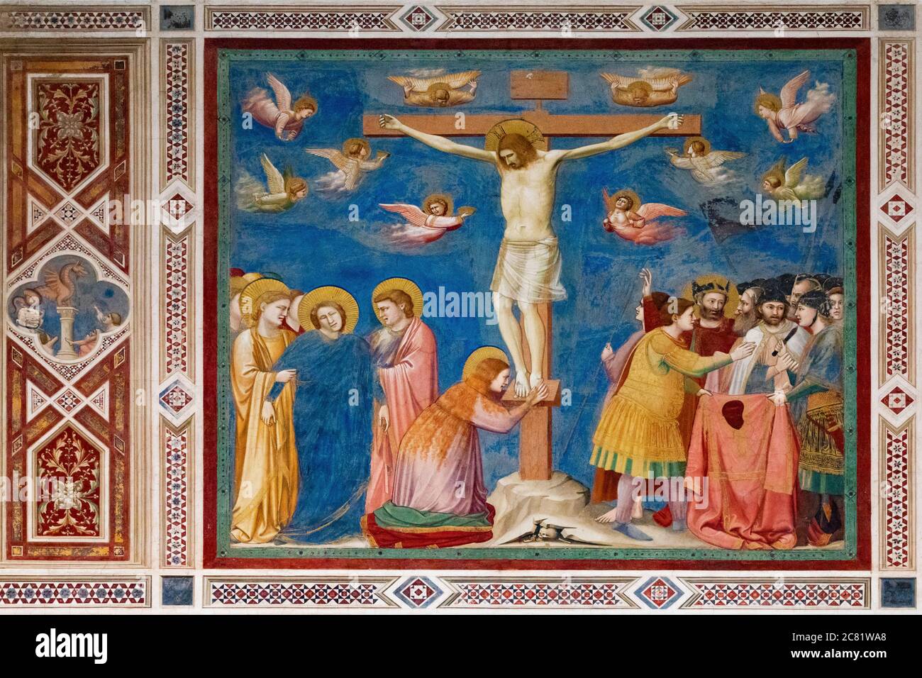 Kreuzigung von Giotto in der Scrovegni-Kapelle, Padua Stockfoto