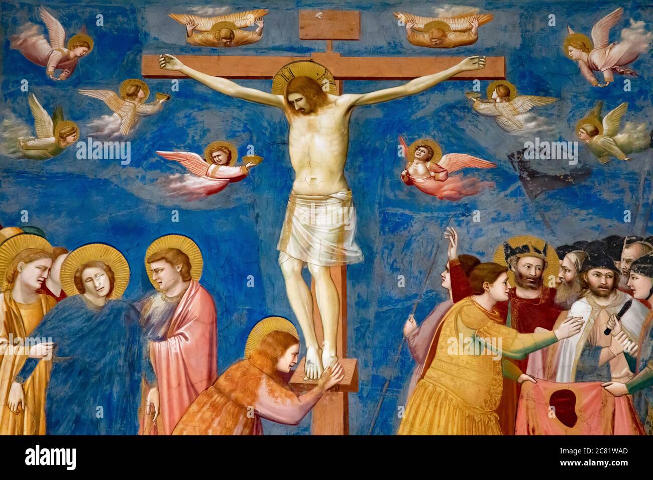 Detail aus der Kreuzigung von Giotto in der Scrovegni Kapelle Stockfoto