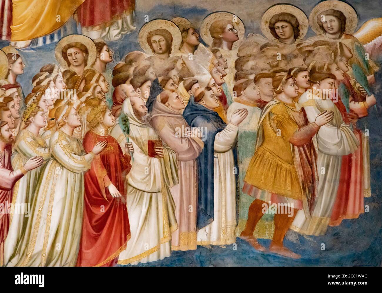 Detail aus dem Jüngsten Gericht von Giotto in der Scrovegni-Kapelle Stockfoto