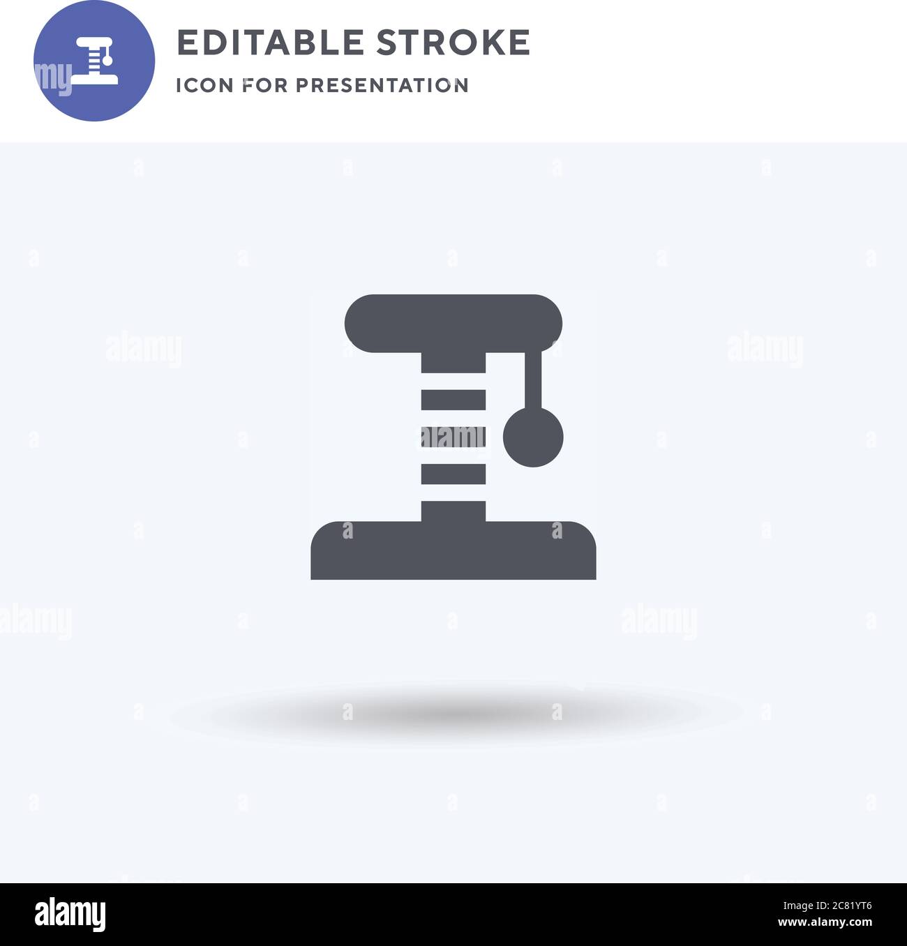 Kratzender Symbolvektor, gefülltes flaches Schild, solides Piktogramm isoliert auf Weiß, Logo-Illustration. Symbol für die Präsentation wird verkratzt. Stock Vektor