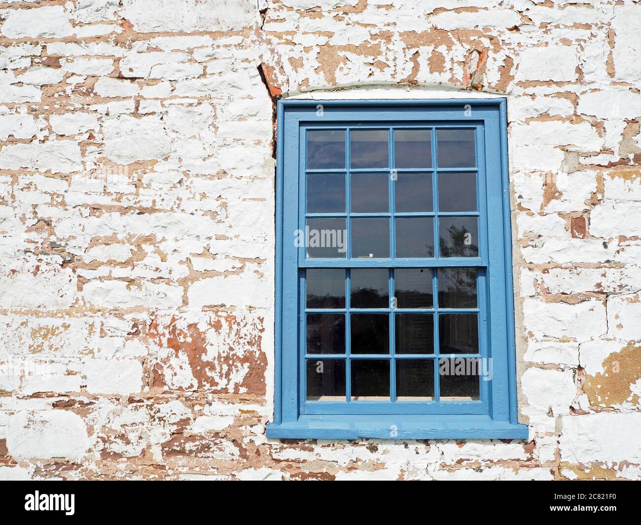 Holzfenster, Ministers Island, New Brunswick, Kanada Stockfoto