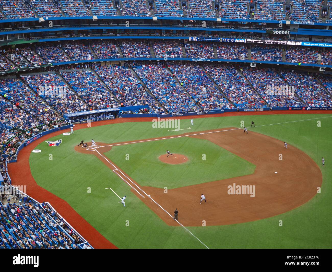Toronto Blue Jays Baseball-Team spielt gegen die Detroit Tigers im Rogers Centre, Toronto, Ontario, Kanada Stockfoto