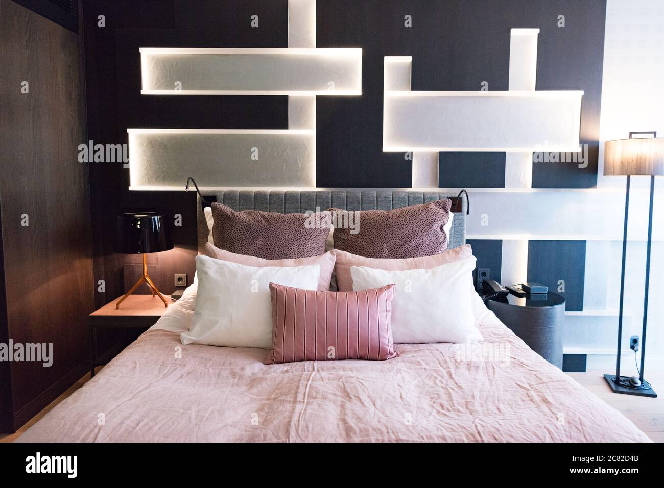 Zimmer im Thief Boutique Hotel in Tjuvholmen, Oslo, Norwegen Stockfoto