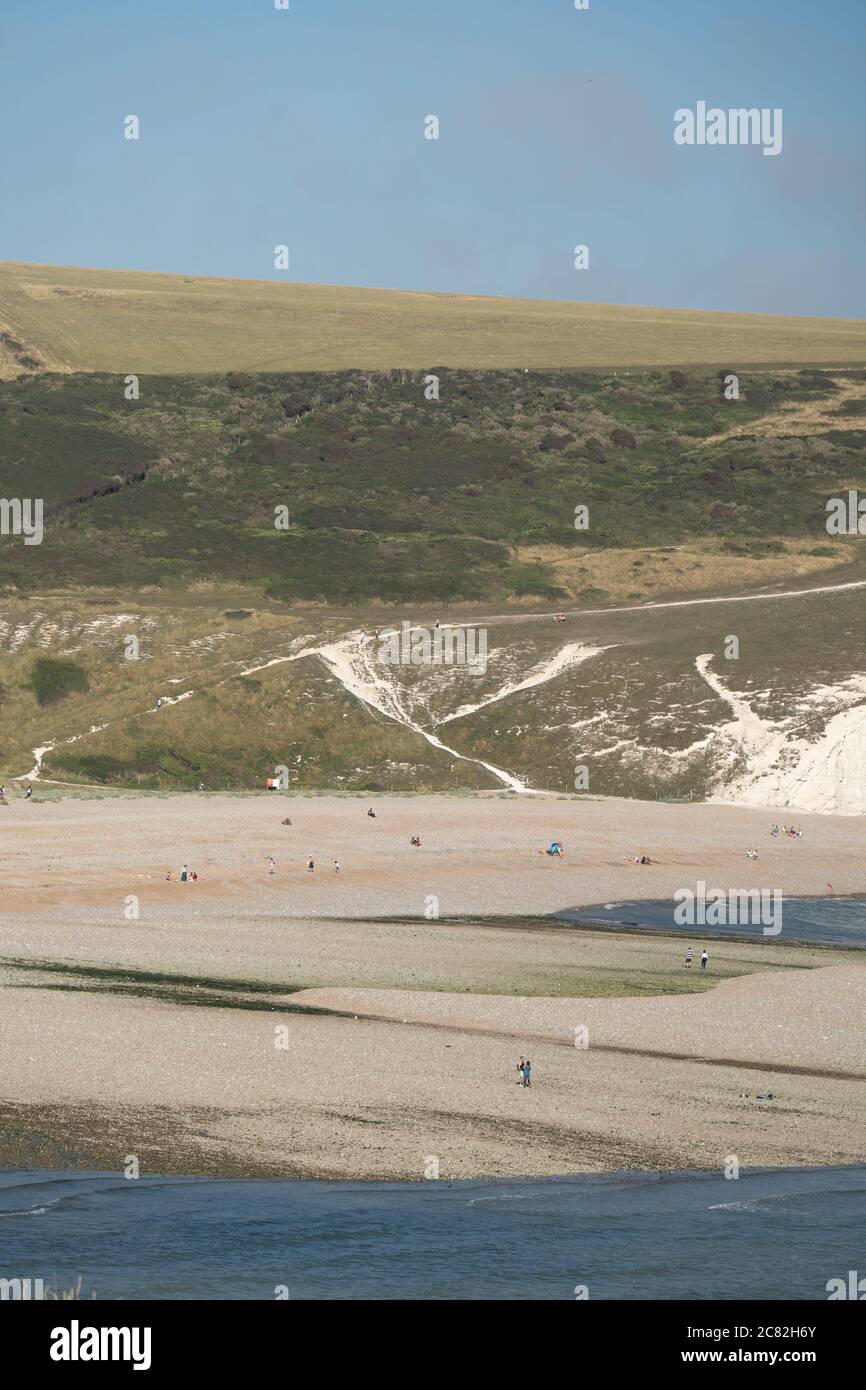 Strand bei Seven Sisters, East Sussex, Großbritannien Stockfoto