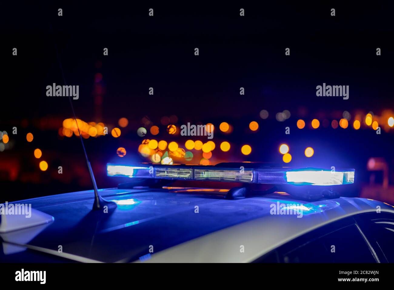 Polizeikontrolle in der Stadt madrid Stockfoto