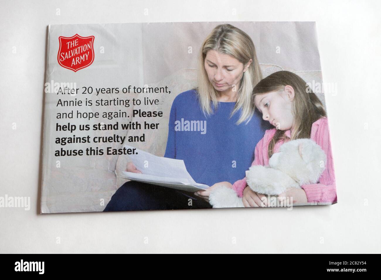 Charity Brief der Heilsarmee Stockfoto