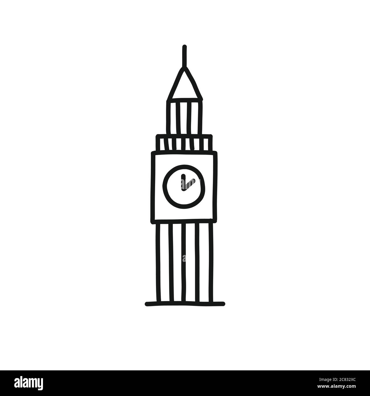 Tower of London Doodle-Symbol, Vektorgrafik Stock Vektor