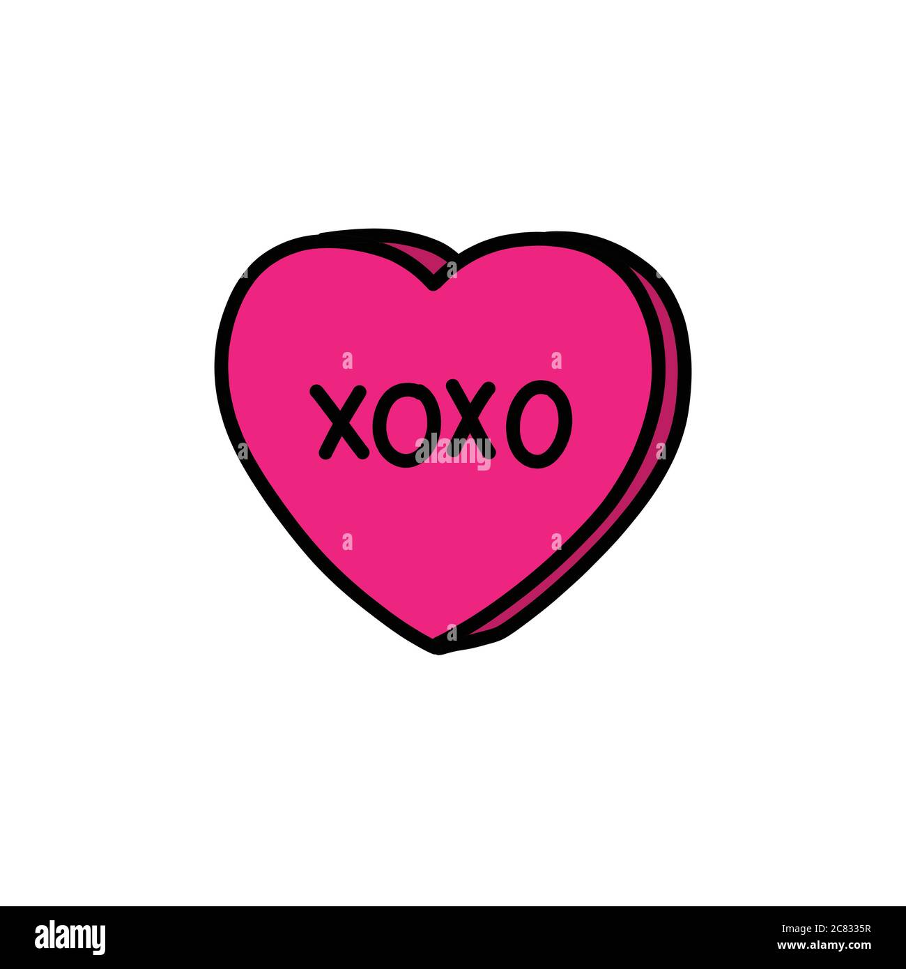 xoxo Herz Doodle Symbol, Vektor-Illustration Stock Vektor