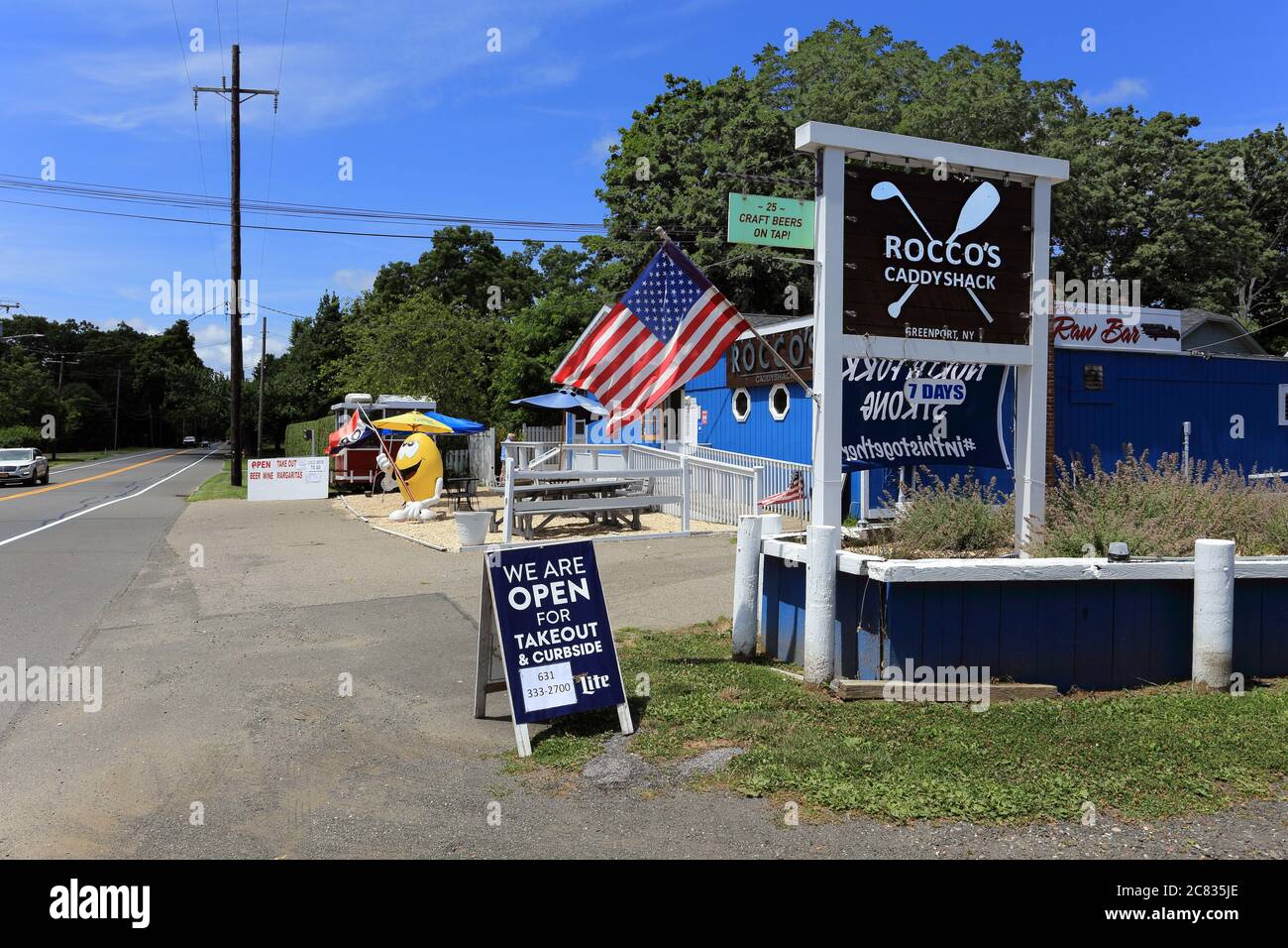 Restaurant am Straßenrand Greenport Long Island New York Stockfoto