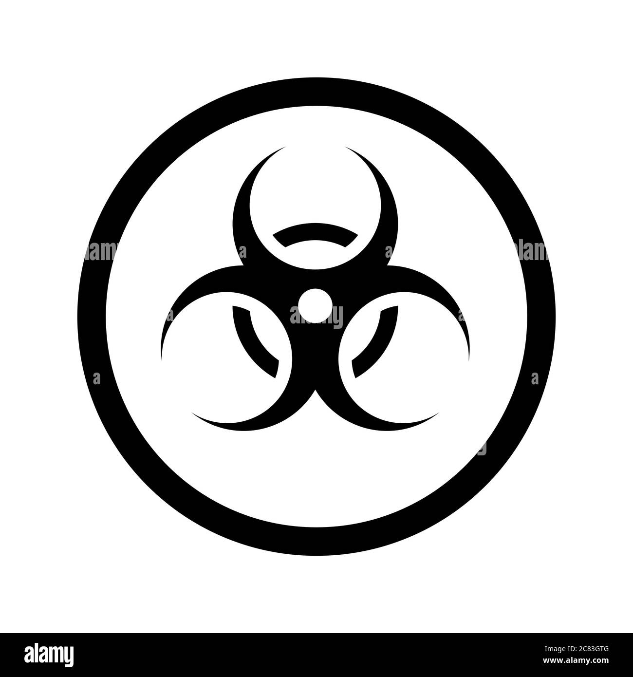 Warnsymbol für biologische Gefahr oder biologische Bedrohung. Warnzeichen des Virus. Gefahr Coronavirus Bio Gefahrensymbol. Vektorgrafik EPS10. Stock Vektor