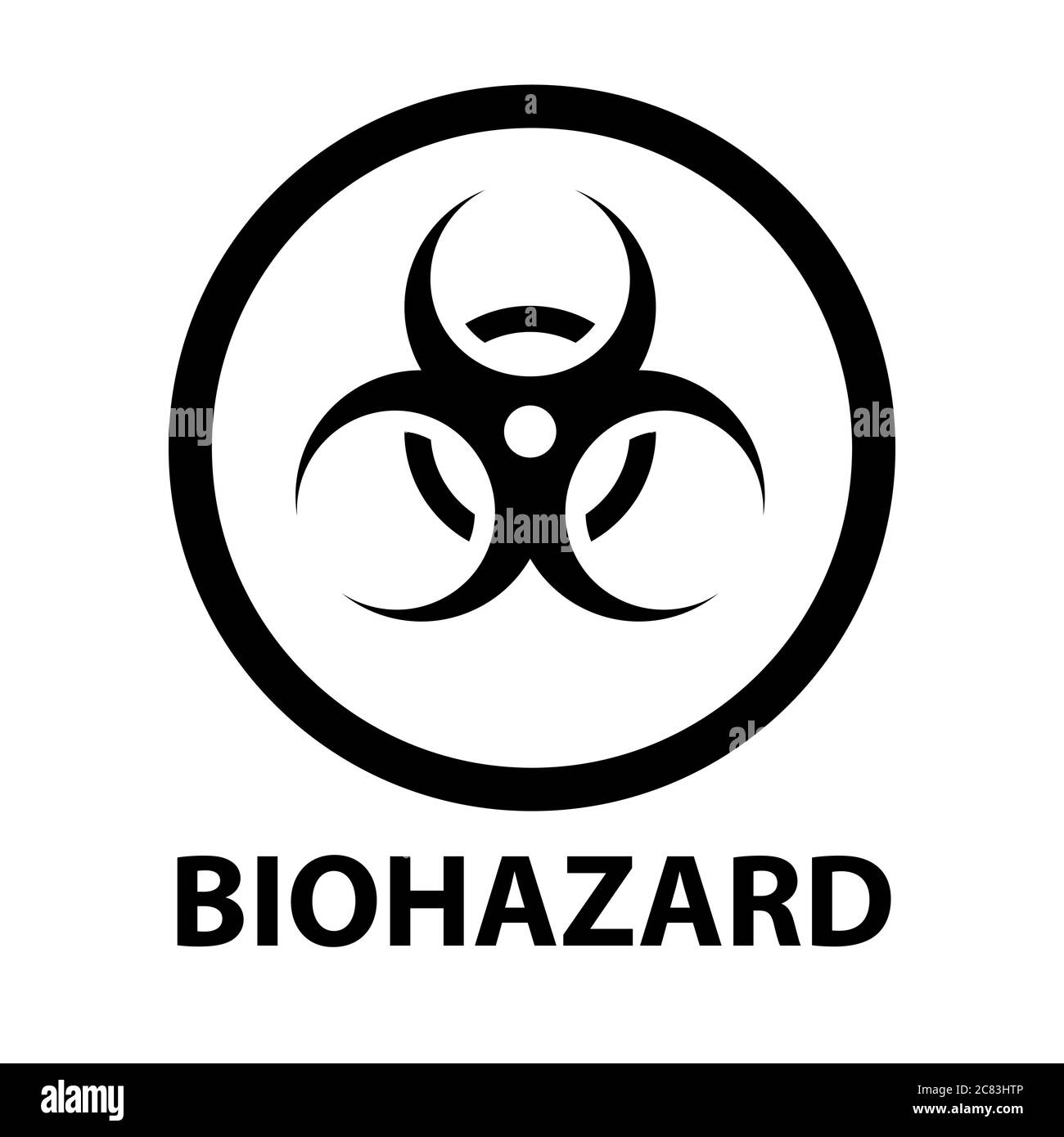 Das Warnsymbol für biologische Gefahr oder biologische Bedrohung. Warnzeichen des Virus. Gefahr Coronavirus Bio Gefahrensymbol. Vektorgrafik EPS10. Stock Vektor