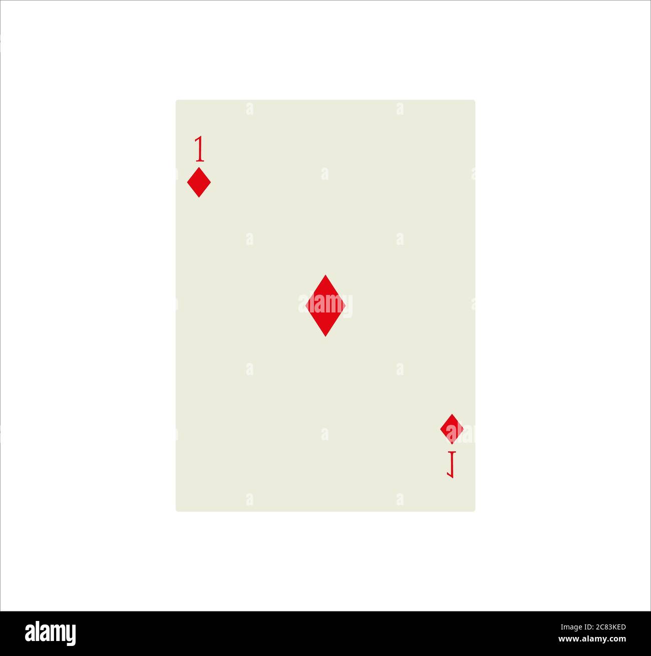 Illustration einer von Diamant Spielkarte mit isoliert Auf weißem Hintergrund Stockfoto