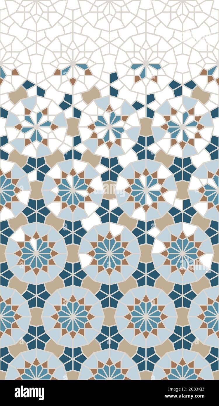 Arabeske Vektorrahmen, Tapete, Textur, Hintergrund, Muster. Geometrische Halbtonstruktur mit Auflösung der Farbplättchen Stock Vektor