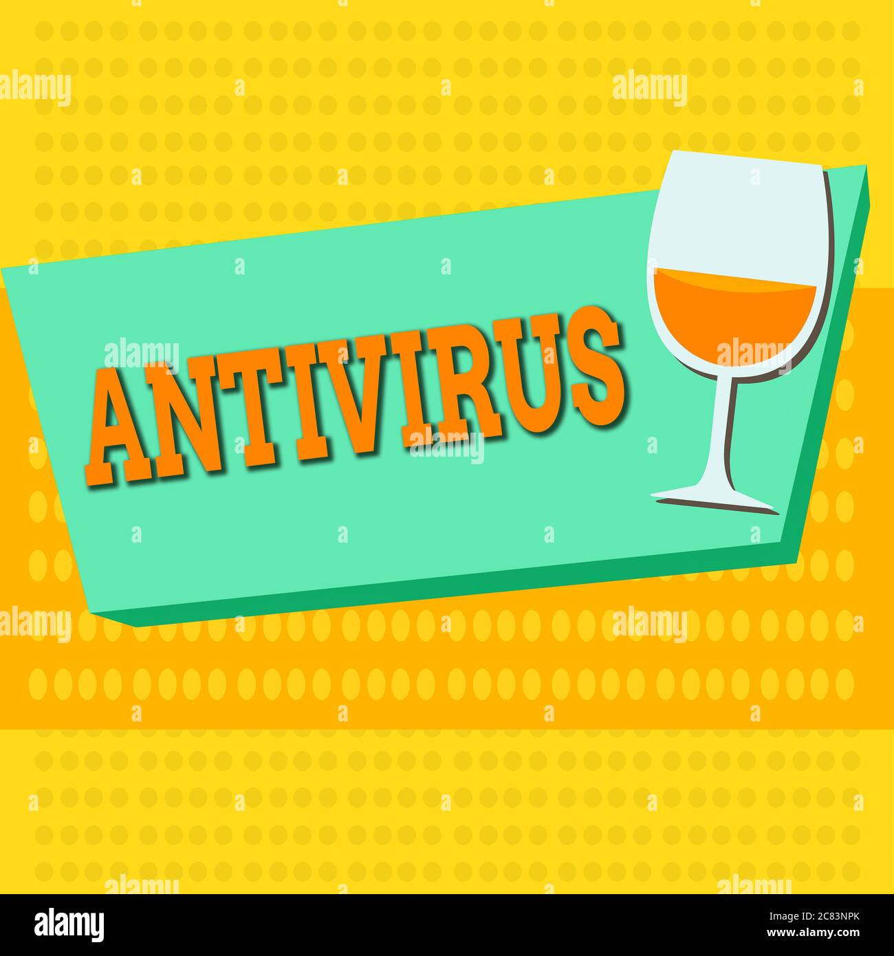 Word Writing Text Antivirus. Business Foto präsentiert geeignet für die Erkennung und Entfernung von Computerviren Halftone Goblet Glasware halb fille Stockfoto