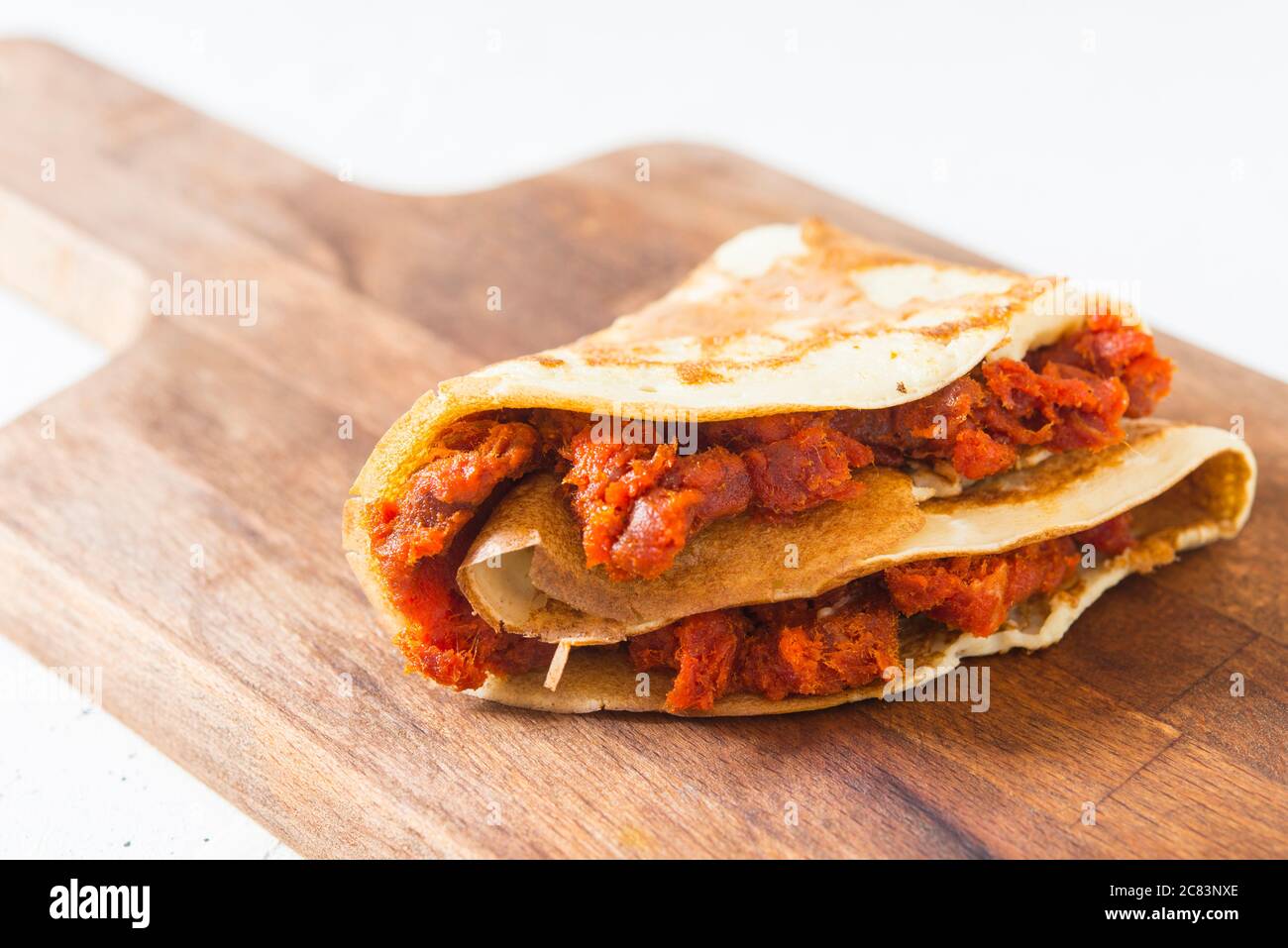 Sobrasada und Krepp typisch mallorca Stockfoto