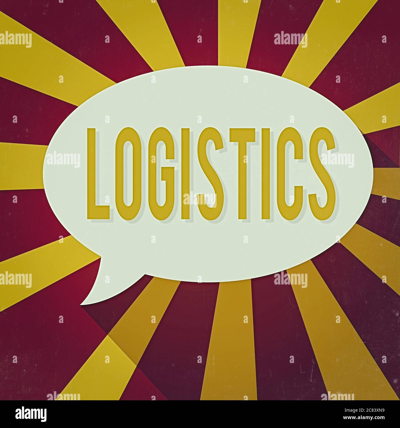 Textschild mit Logistik. Business Foto zeigt die Koordinierung im Detail eine komplexe Aktivität mit mehreren Blank Oval Form Speech Bubble in s Stockfoto