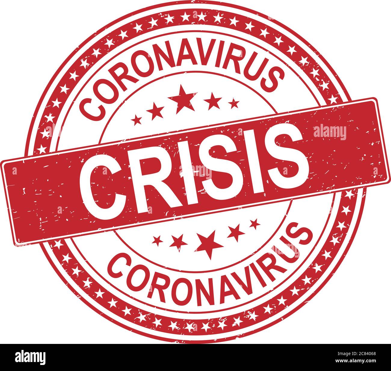 Coronavirus-Krise, Coronavirus Pandemie Aufmerksamkeit globale Krise Vorlage Stempel Stock Vektor