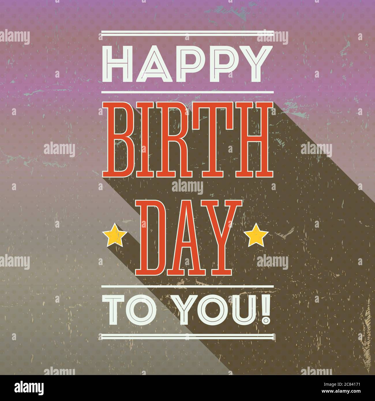 Vintage retro happy birthday card Fotos und Bildmaterial in hoher