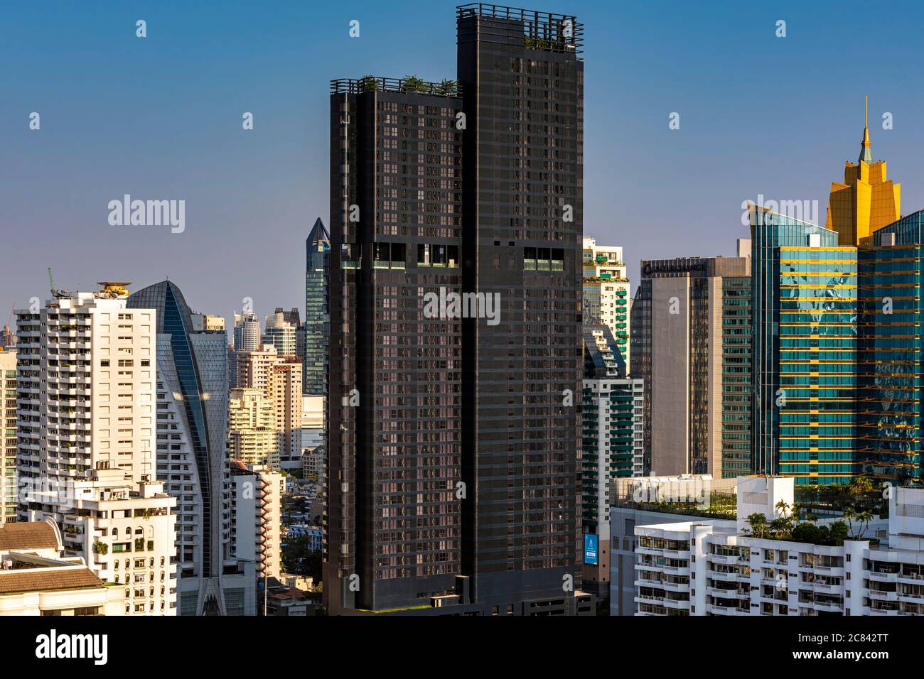 Bangkok City Skyline rund um Sukhumvit, Thailand Stockfoto