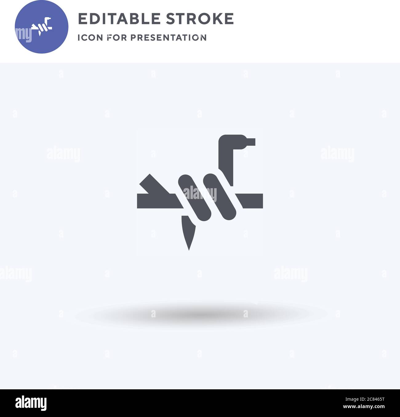 Schlange Symbol Vektor, gefüllt flache Zeichen, solide Piktogramm isoliert auf weiß, Logo-Illustration. Schlange Symbol für Präsentation. Stock Vektor